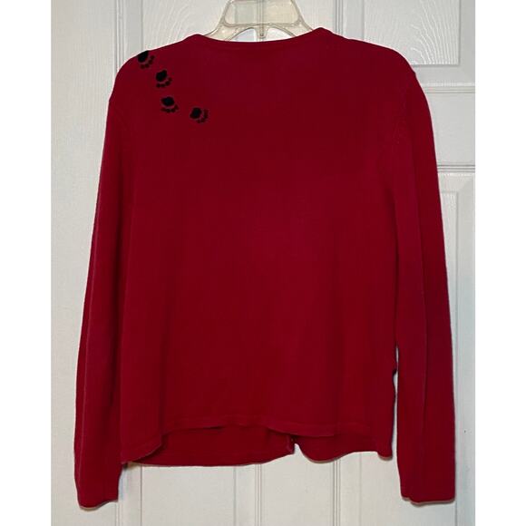 Vintage Marisa Christina Classics‎ sweater. Red with cat and prints. Size large. - Picture 1 of 5